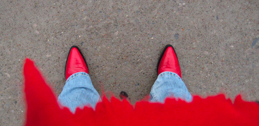 Red Reptilian Boots